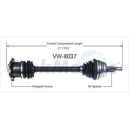 Surtrack Axle Cv Axle Shaft, Vw-8037 VW-8037
